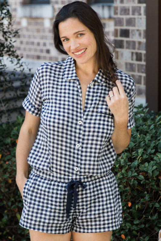 gingham j.crew pajama