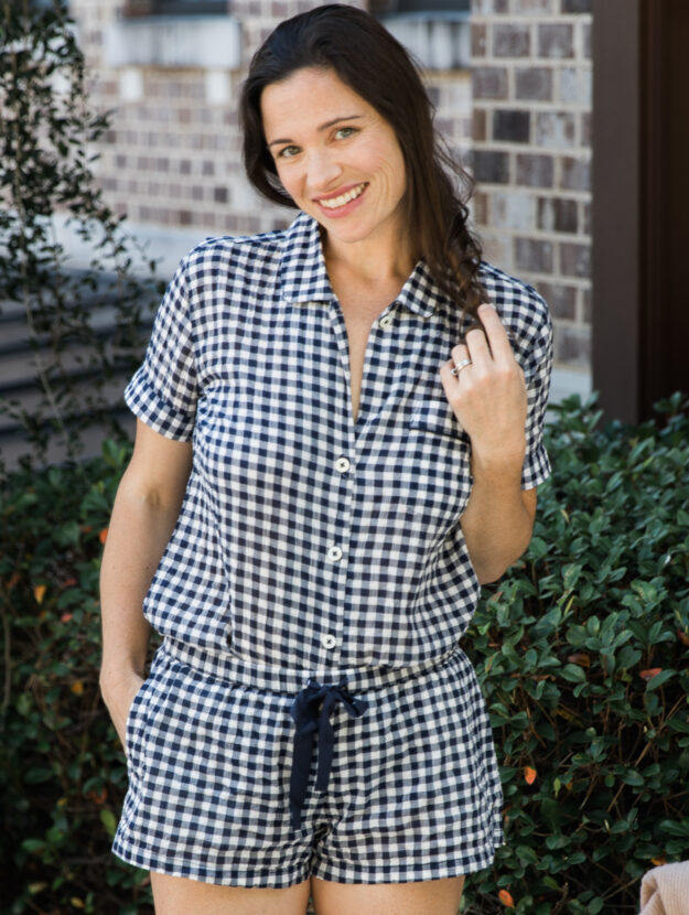 gingham j.crew pajama