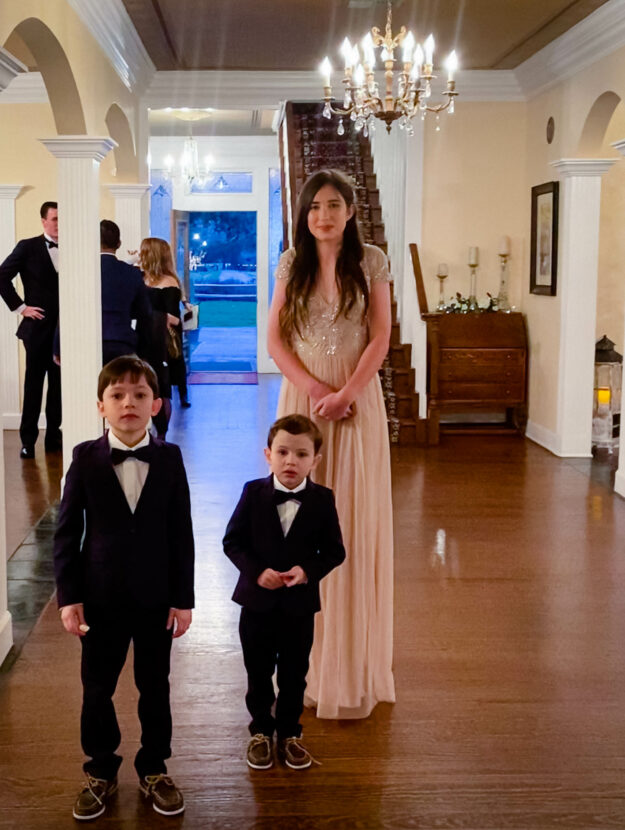 Bridesmaid and Her Ring Bearer Brothers